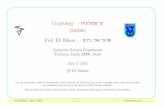 Cryptology | (236506) Prof. Eli Biham