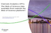 Clarivate Analytics API's: The Web of Science data ...