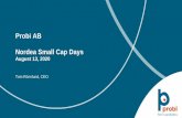 Probi AB Nordea Small Cap Days - Probiotic pioneers with a ...