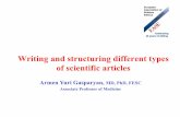 Writing and structuring different types of scientific articles