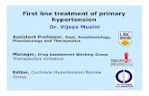 First line treatment of primary hypertension