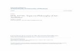 PHL 427.01: Topics in Philosophy of Art - Aesthetics