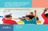 LONG-TERM EFFECTS OF ENHANCED EARLY CHILDHOOD MATH …