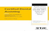 Applications Certifed Dental are accepted ONLINE ONLY ...