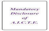 Mandatory Disclosure of A.I.C.T.E.