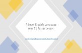 A Level English Language Year 11 Taster Lesson
