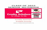 Class of 2022 Senior Notebook - crosbyscholarsiredell.org