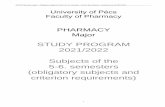 STUDY PROGRAM 2021/2022 Subjects of the 5-6. semesters ...