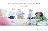 Avalon Prior Authorization List