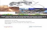 High specific energy rechargeable batteries used ... - UNECE