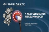 A NEXT GENERATION NICKEL PRODUCER - Horizonte Minerals