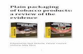 Plain packaging tobacco products: review of the