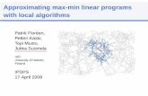 Approximating max-min linear programs with local algorithms