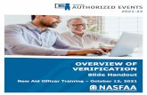NASFAA Authorized Event: Overview of Verification - New ...