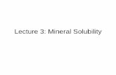 Lecture 3: Mineral Solubility