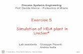 Exercise 5 Simulation of HDA plant in UniSim