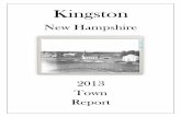 Town of Kingston 2013 annual report.
