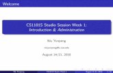 CS1101S Studio Session Week 1: Introduction & Administration