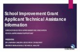 School Improvement Grant Applicant Technical Assistance ...