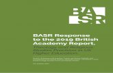 BASR Response to the 2019 British Academy Report,