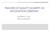 Teachers of quality academy 2.0 recognition ceremony