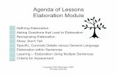 Agenda of Lessons Elaboration Module