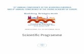 ANNUAL CONFERENCE OF THE ACADEMIA EUROPAEA AND 8th …
