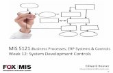 MIS$5121:Business$Processes,$ERP$Systems$&$Controls …