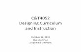 C&T4052 Designing Curriculum and Instruction