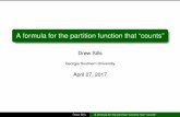A formula for the partition function that ``counts''
