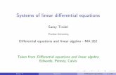 Systems of linear differential equations