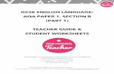 GCSE ENGLISH LANGUAGE: AQA PAPER 1, SECTION B (PART 1 ...