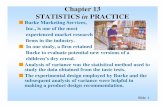 Chapter 13 STATISTICS in PRACTICE