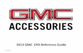 2013 GMC LPO Reference Guide