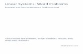 Linear Systems: Word Problems - Math Plane
