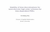 Stability of time discretizations for semi-discrete high ...