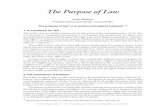 1 The Purpose of Law The Purpose of Law - Biology of Law