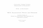 MC3: Econometric Theory and Methods - UCL