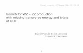 Search for WZ + ZZ production with missing transverse ...