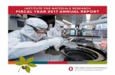 INSTITUTE FOR MATERIALS RESEARCH FISCAL YEAR 2017 …
