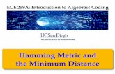 Hamming Metric and the Minimum Distance