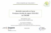 Mortalité maternelle en France Principaux résultats du ...