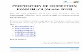 PROPOSITION DE CORRECTION EXAMEN n°4 (Année 2018)