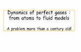 Dynamics of perfect gases : from atoms to fluid models