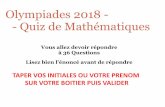 Olympiades 2018 - - Quiz de Mathématiques