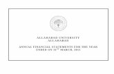 ALLAHABAD UNIVERSITY ALLAHABAD ANNUAL FINANCIAL