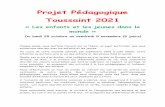 Projet Pédagogique Toussaint 2021