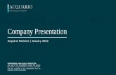 Company Presentation - acquario-partners.com