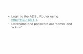 Login to the ADSL Router using  ...