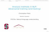 Analysis methods in NLP: Adversarial training (and testing)